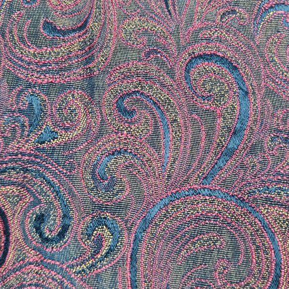 VTG Karen Miller Red & Gold Metallic Brocade Open Lined Jacket USA Made Size 16 - Picture 8 of 14